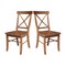 International Concepts Set of Two X-Back Chair, with Solid Wood Seat, Distressed Oak C42-613P - alternate 10